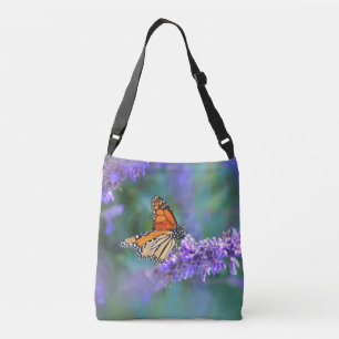Monarch Butterfly på Lila lilac Flower Axelväska