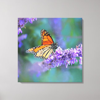 Monarch Butterfly på Lila lilac Flower Canvastryck