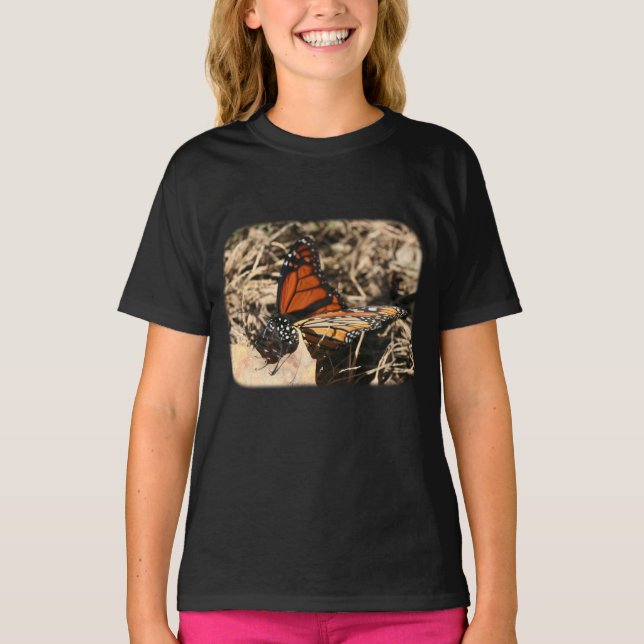 Monarch Butterfly på Löv Kids Nature T-Shirt (Framsida)