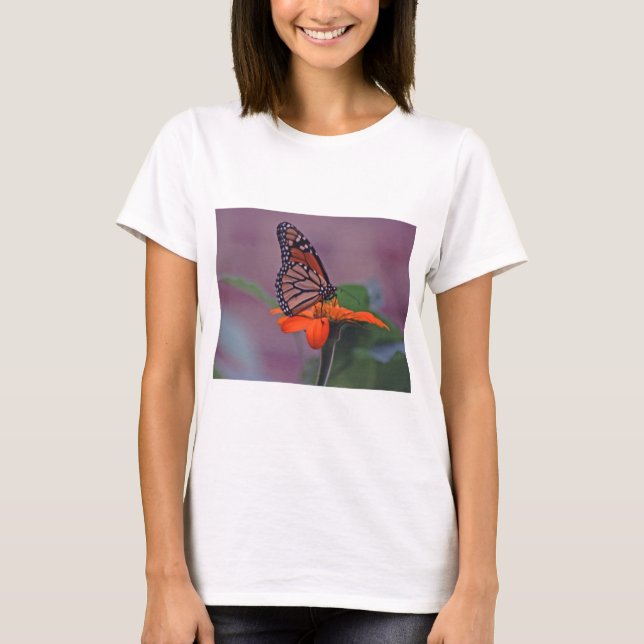 Monarch Butterfly på mexikanska solrosor (Tithonia T Shirt (Framsida)