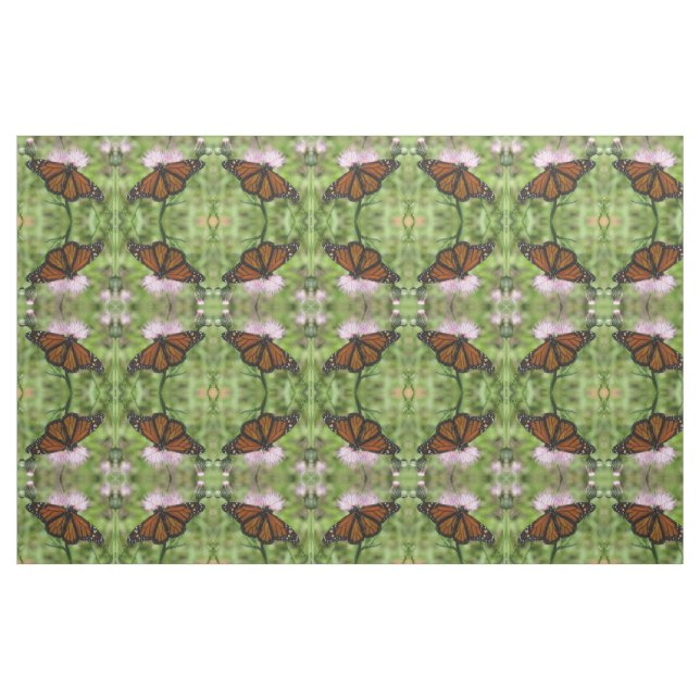 Monarch Butterfly på Rosa Thistle Fabric Tyg (Fat Quarter)