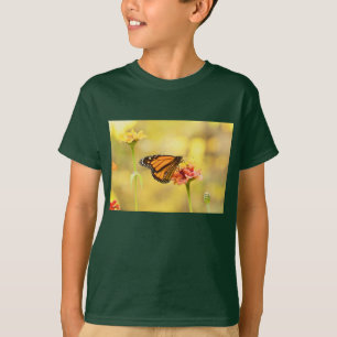 Monarch Butterfly på Zinnia T Shirt