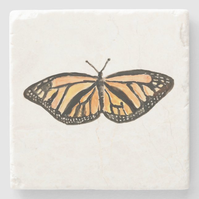 Monarch Butterfly Painting Dekorativ kudde Stenunderlägg (Framsidan)
