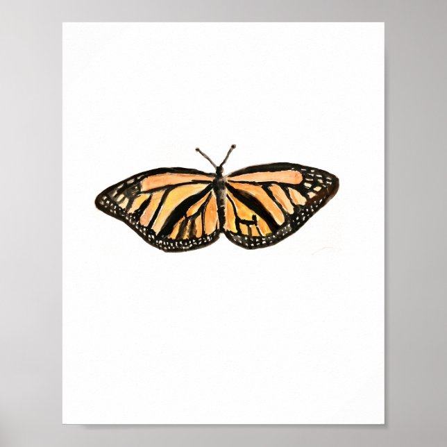 Monarch Butterfly Painting Silhouette Poster (Framsidan)