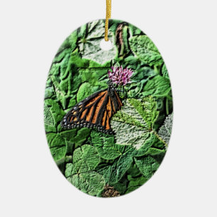 Monarch Butterfly Pencil Teckning naturens prydnad Julgransprydnad Keramik