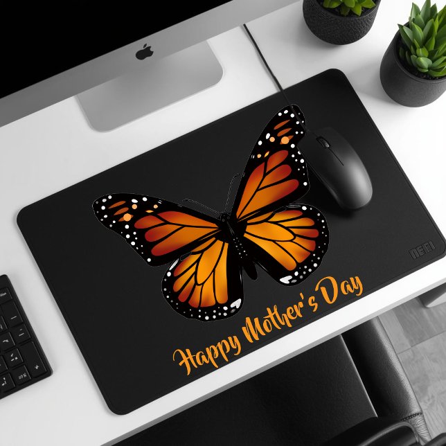 Monarch Butterfly Personalized Black Mousepad Musmatta (Skapare uppladdad)