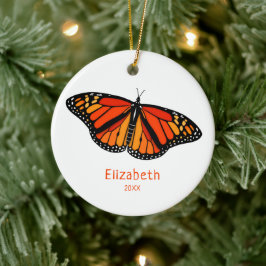 Monarch Butterfly personlig Julgransprydnad Keramik