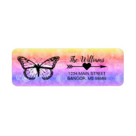 Monarch Butterfly Rainbow Returadress Returadress Etikett