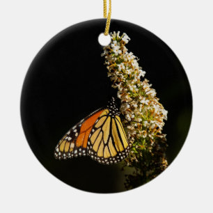 Monarch Butterfly Resting Julgransprydnad Keramik
