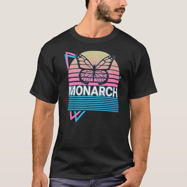 Monarch Butterfly Retro T Shirt (Framsida)