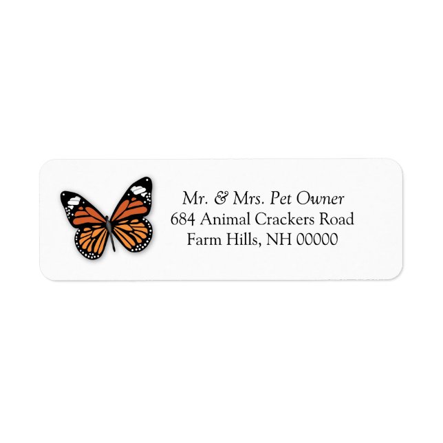 Monarch Butterfly Returetiketters Stickers Returadress Etikett (Framsidan)