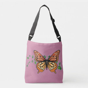 Monarch Butterfly Rhinestone Design Tote Purse Bag Axelväska