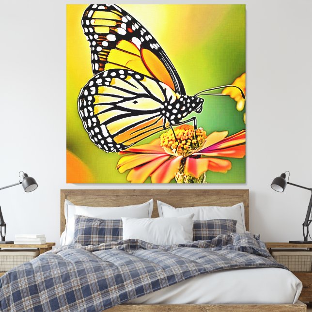 Monarch Butterfly Sip Design Canvastryck (Insitu (sovrum))