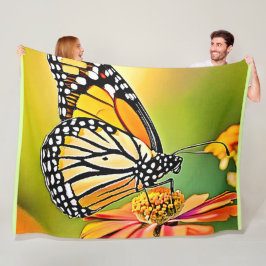 Monarch Butterfly Sip Design Fleecefilt