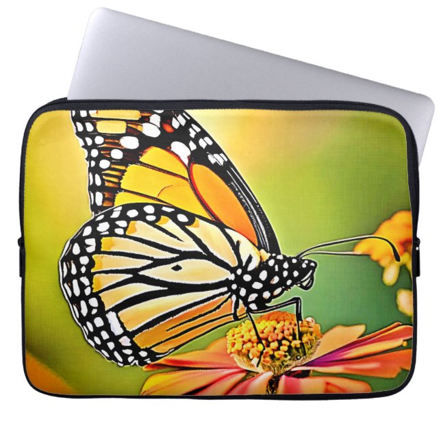 Monarch Butterfly Sip Design Laptop Fodral (Framsidan)