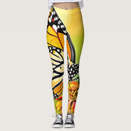 Monarch Butterfly Sip Design Leggings