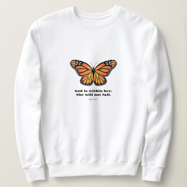 Monarch Butterfly-skjortan Gud finns i henne T Shirt (Design framsida)