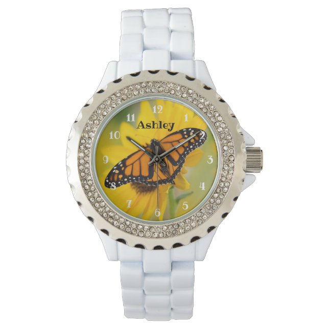 Monarch Butterfly Solros Armbandsur (Framsida)