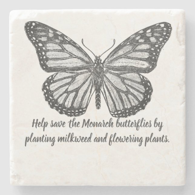 Monarch butterfly Stone Underlägg (Framsidan)