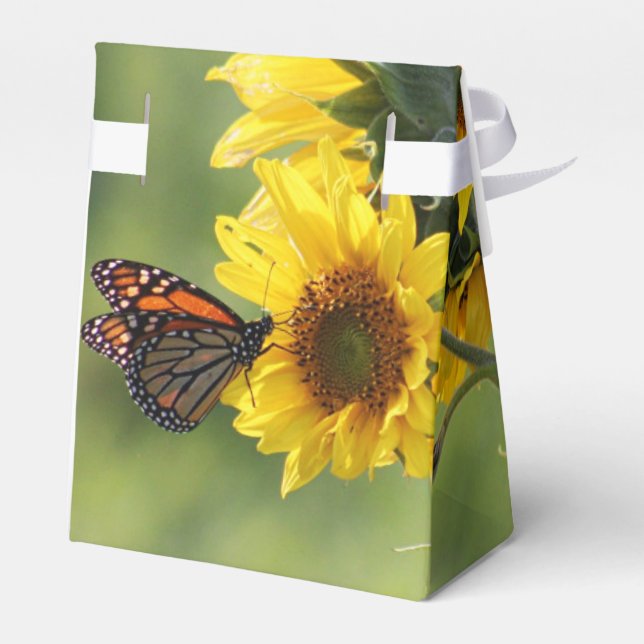 Monarch butterfly Sunblommor Favor Boxes Presentaskar (Baksidan Sidan)
