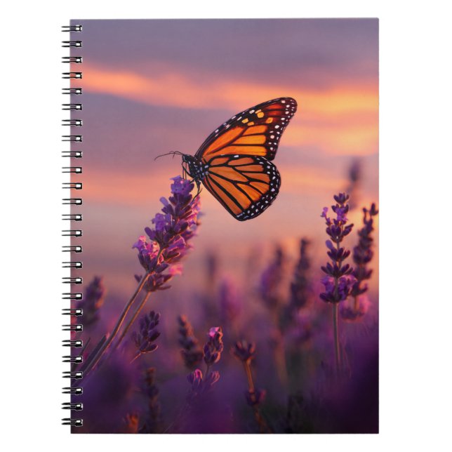 Monarch Butterfly Sunset Notebook Anteckningsbok (Framsidan)