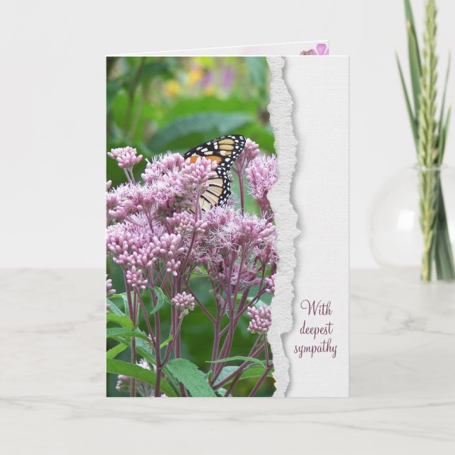 Monarch Butterfly Sympathy Card Kort (Framsida)