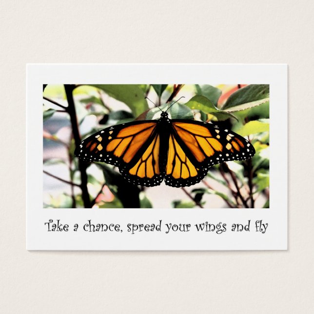 Monarch Butterfly ta en chans Visitkort (Framsidan)