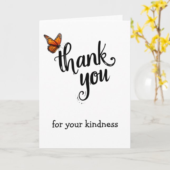 Monarch Butterfly Thank You Kort (Gul blomma)