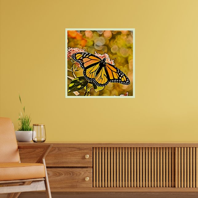Monarch Butterfly Trädgårdskonst Poster (Vardagsrum 2)