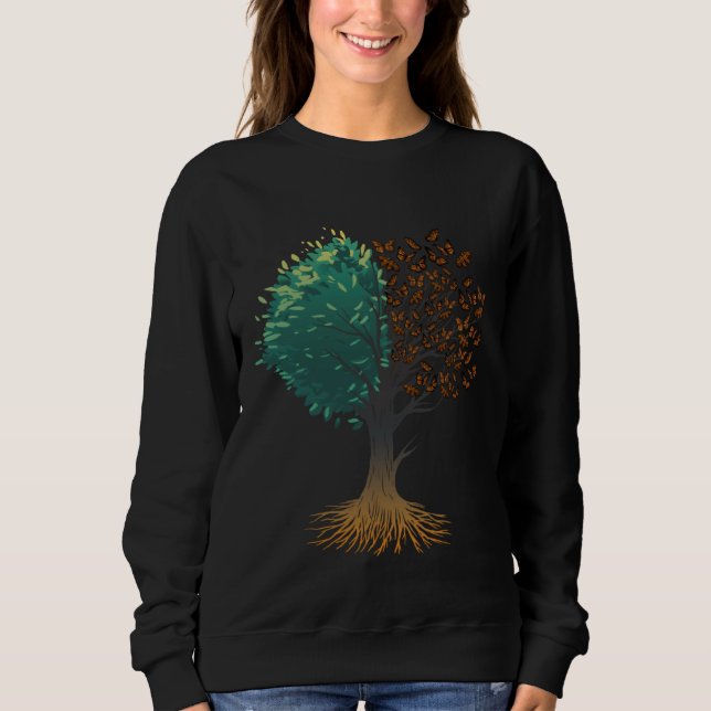 Monarch Butterfly Tree Insect Collector Entomologi T Shirt (Framsida)