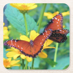Monarch Butterfly - Underlägg Papper Kvadrat