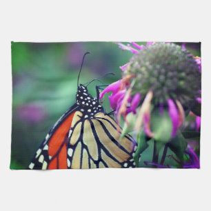 Monarch Butterfly vid nedstängning uppåt Kökshandduk