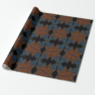 Monarch Butterfly Vinge Orange och Blue Mönster Presentpapper