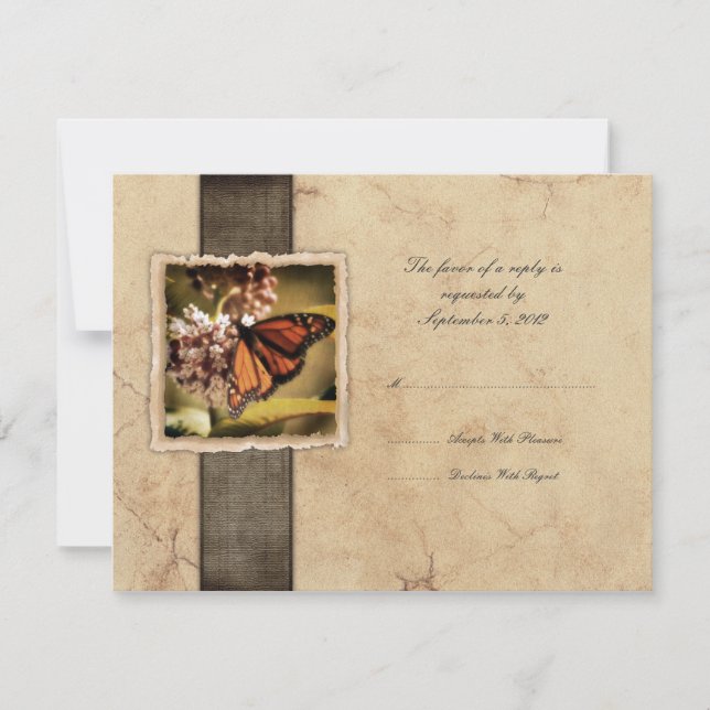 Monarch Butterfly Vintage bröllop OSA (Framsida)