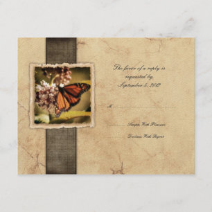 Monarch Butterfly Vintage bröllop OSA Kort