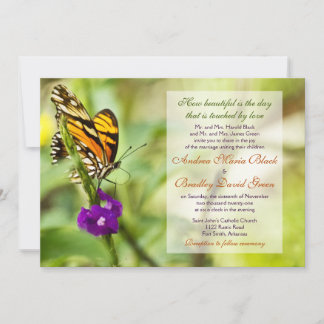 Monarch Butterfly Wedding-inbjudan Inbjudningar