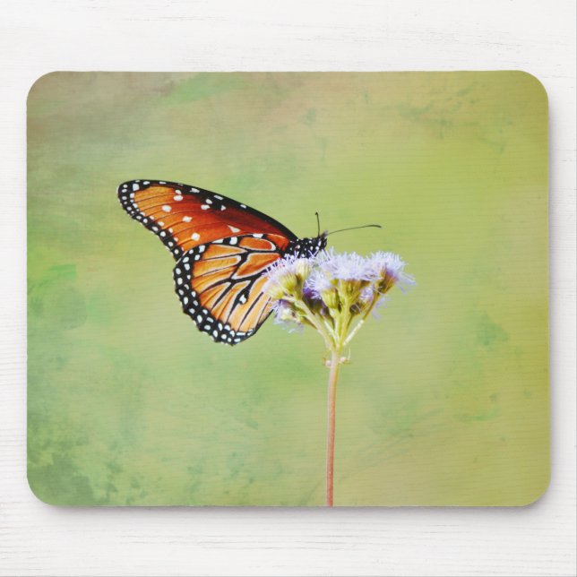 Monarch Butterfly Wildblomart Art Mouse Pad Musmatta (Framsidan)