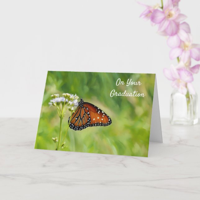 Monarch Butterfly Wildblommor Blessings Studenten Kort (Orkide)