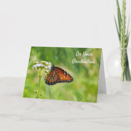 Monarch Butterfly Wildblommor Blessings Studenten Kort