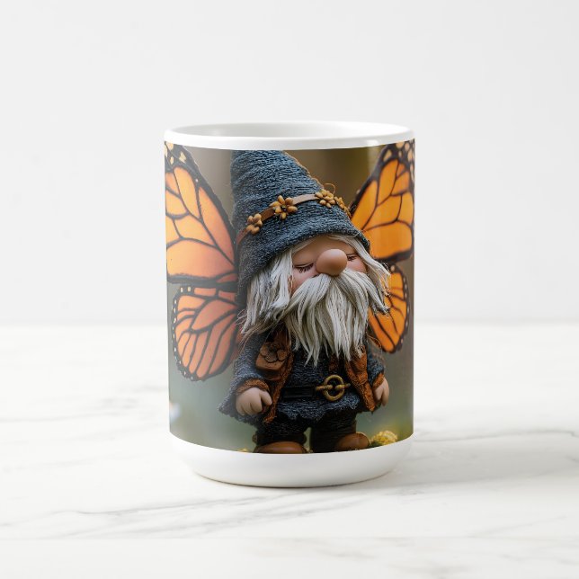 Monarch Butterfly Winged Gnome - Fantasy Creature Kaffemugg (Center)