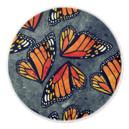Monarch Butterfly Wings Trio Grey Marbled Knopp
