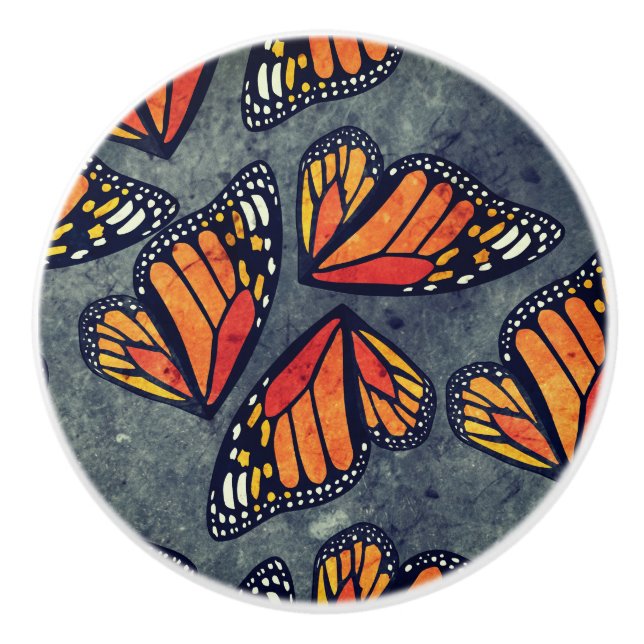Monarch Butterfly Wings Trio Grey Marbled Knopp (Framsidan)