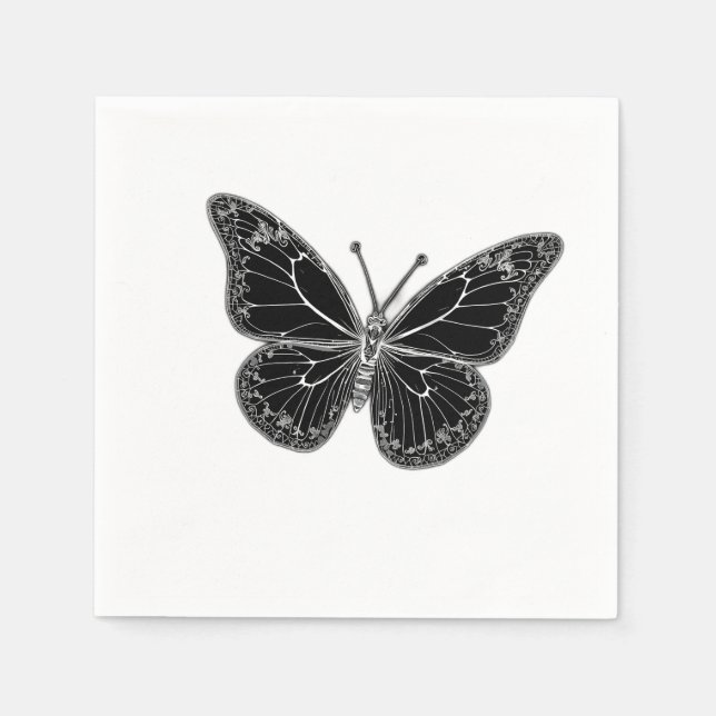 Monarch Butterfly with Detailed Wing Patterns Pappersservett (Framsidan)