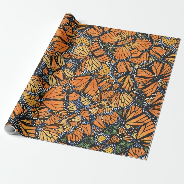 Monarch Butterfly Wrapping Papprare Presentpapper (Utrullad)