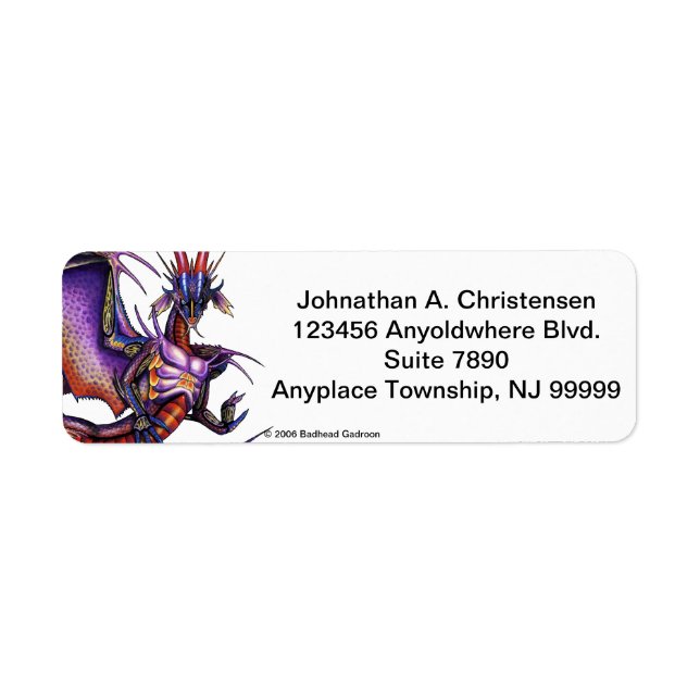 Monarch Dragon Return-adressetikett Returadress Etikett (Framsidan)