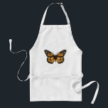Monarch-fjäril Förkläde<br><div class="desc">Monarch-smörflygillustration,  handdragen med vattenfärg och bläck</div>
