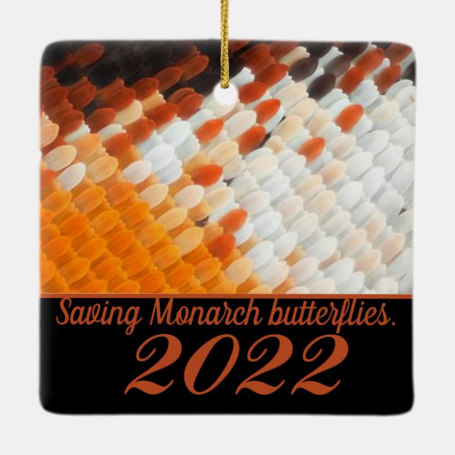 Monarch-fjäril Julgransprydnad Keramik (Baksida)