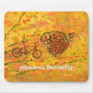 Monarch-fjäril och cykelkonst musmatta