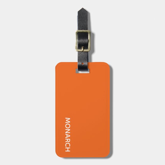 Monarch-fjäril orange färg namn bagagebricka (Vertikal Framsida)