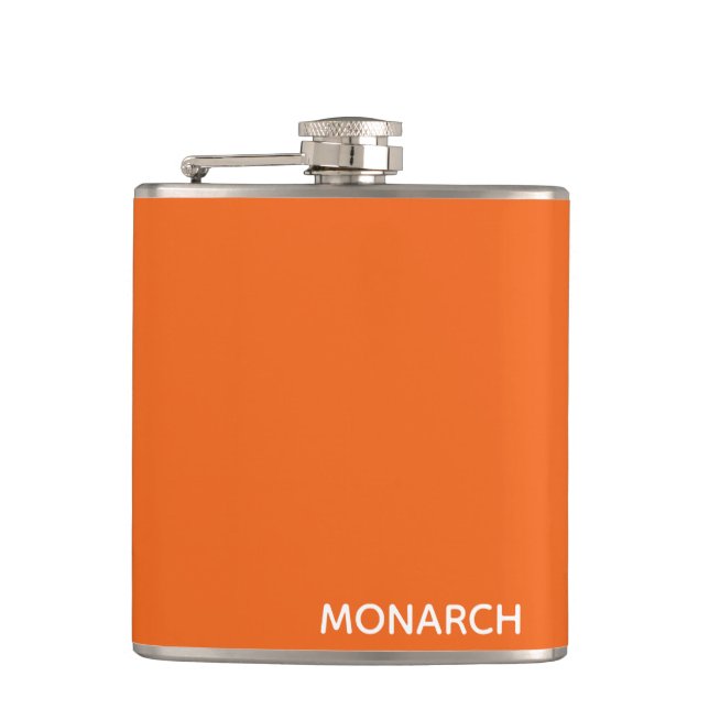 Monarch-fjäril orange färg namn fickplunta (Framsidan)